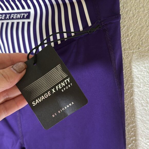 NWT-Savage X Fenty- Xccentuate High Waist Compression Leggings-Purple- Size Smal - Picture 6 of 10